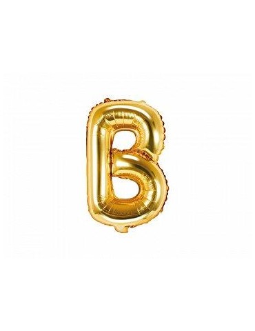 1Balon foliowy litera "B"  35cm. złoty