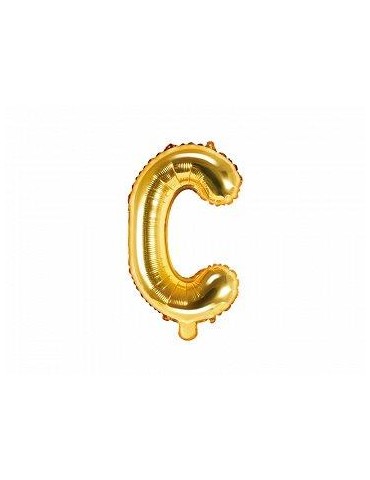 Balon foliowy litera "C" 35cm. złoty