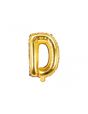 Balon foliowy litera "D" 35cm. złoty