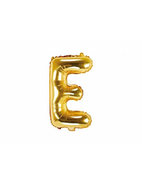 1Balon foliowy litera "E" 35cm. złoty