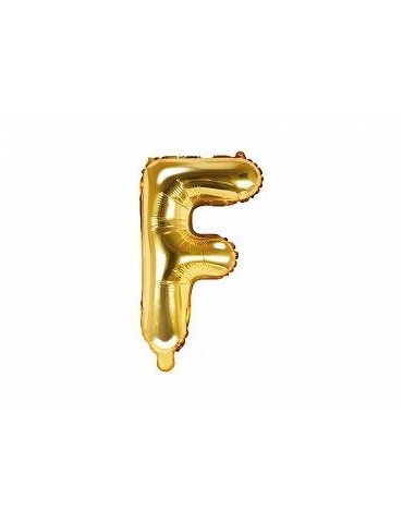 Balon foliowy litera "F" 35cm. złoty
