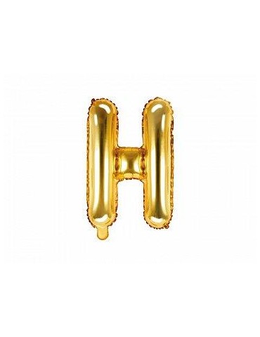 Balon foliowy litera "H" 35cm. złoty