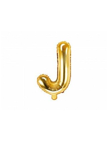 Balon foliowy litera "J" 35cm. złoty