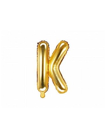 Balon foliowy litera "K" 35cm. złoty