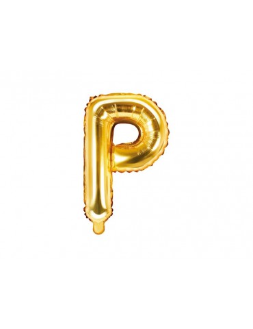 Balon foliowy litera "P" 35cm. złoty