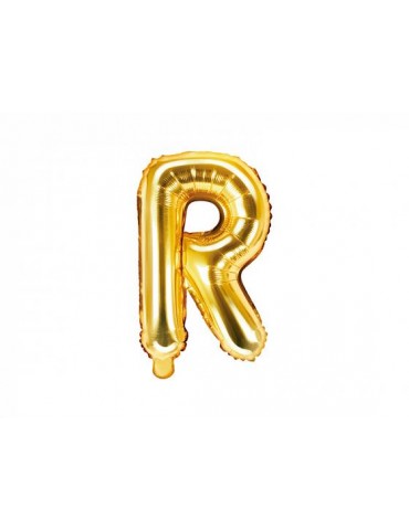 Balon foliowy litera "R" 35cm. złoty