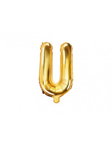 Balon foliowy litera "U" 35cm. złoty