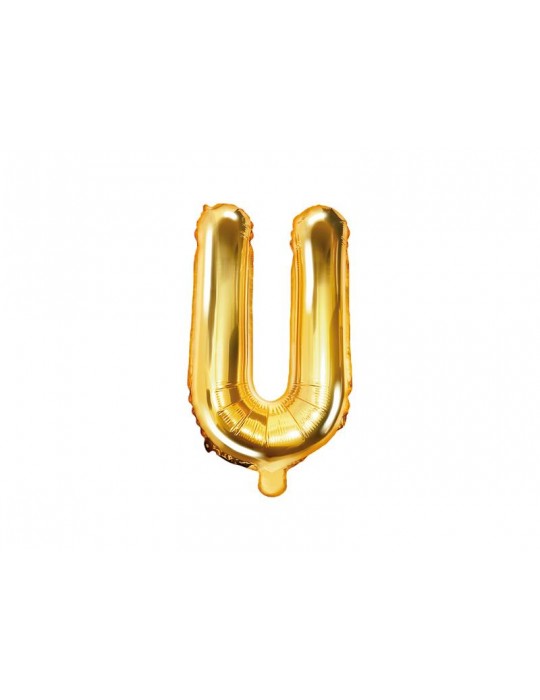 1Balon foliowy litera "U" 35cm. złoty