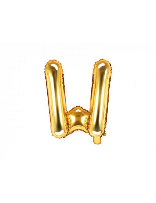 1Balon foliowy litera "W" 35cm. złoty