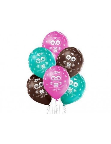 1Balony Sowa 6szt 5000315 mix kolorów