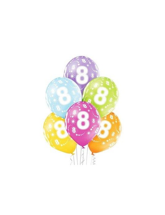 1Balony Cyferka"8" 6sszt 5000198 mix kolorów.
