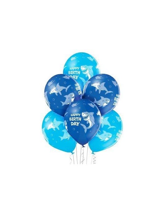 1Balony Rekin 6szt 5000645 Happy Birthday