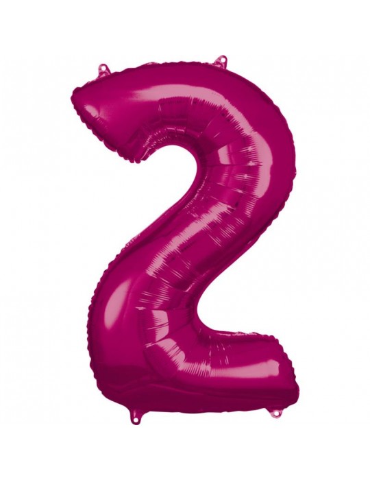 Balon foliowy Cyfra 2 różowy 9907279BZ 86cm.