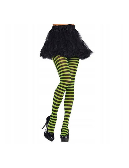 1Rajstopy zielono-czarne W78555BZ neonowe M/L