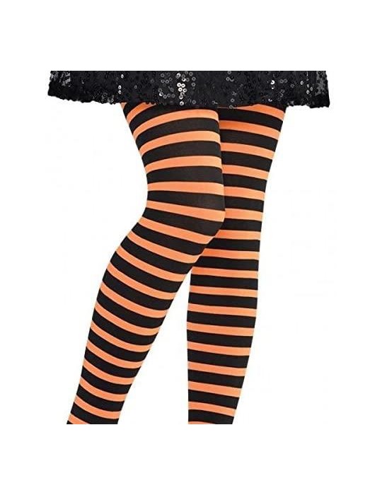 1Rajstopy pomarańczowo-czarne W09355BZ 6-8lat neonowe,dziecięce