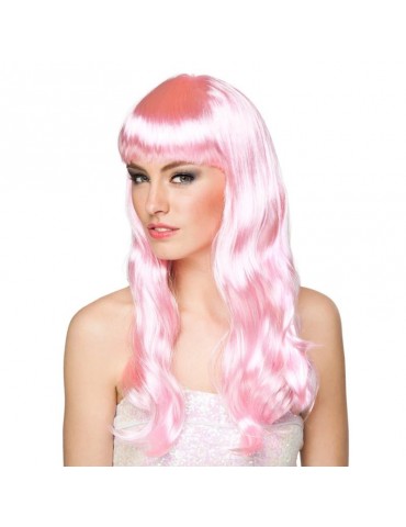 Peruka Długa J.Różowa z Grzywką 85864