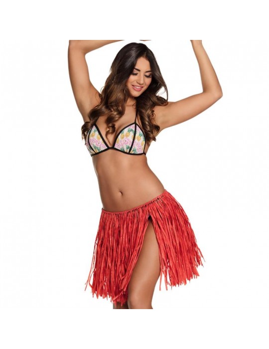 1Spódnica Hawajska Rafia Czerwona 52232 40cm