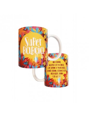 1Kubek Super Babcia Żółty K140BZ Dzień Babci i Dzień Dziadka