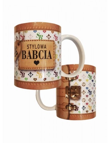 1Kubek Stylowa Babcia Biały K143BZ Dzień Babci i Dzień Dziadka