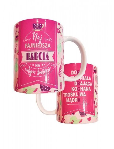 1Kubek Najfajniejsza Babcia K145BZ Dzień Babci i Dzień Dziadka