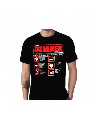 1Koszulka Super Dziadek XXL KO41BZ Firma Roku Dzień Babci i Dzień Dziadka