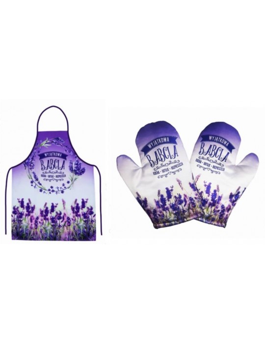 1Zestaw Wyjątkowa Babcia ZES13BZ Fartuch + rękawica kuchenna Dzień Babci i Dzień Dziadka