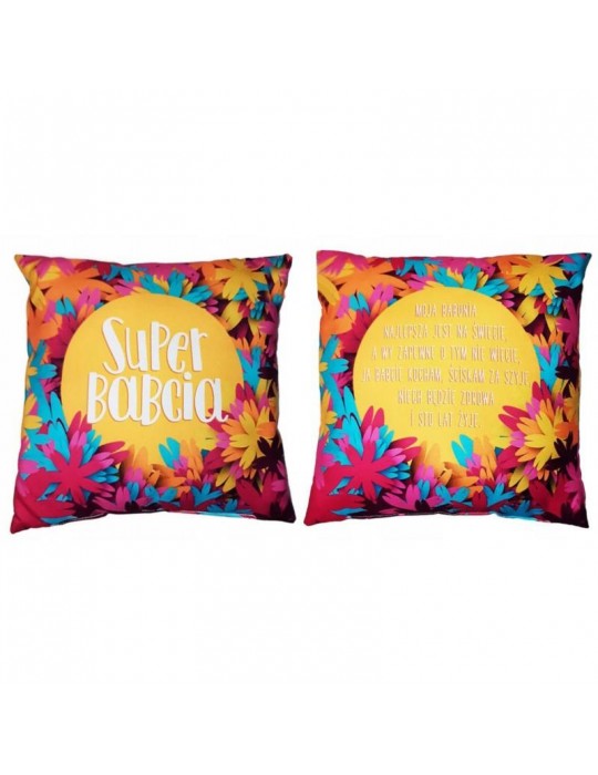 1Poduszka Super Babcia Żółta S179BZ Dzień Babci i Dziadka