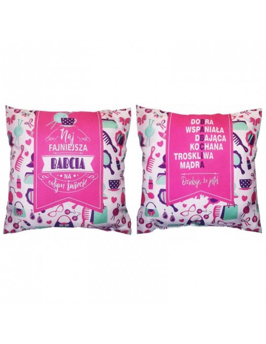 1Poduszka Najfajniejsza Babcia S184BZ Dzień Babci i Dziadka
