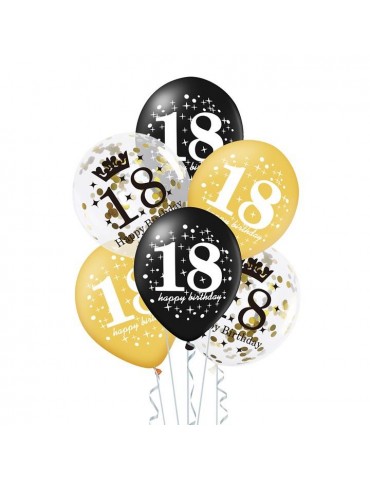 Zestaw Balonów 18 urodziny 400150 12 cali z konfetti