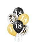 1Balony 18 urodziny zestaw 6szt 400150 12 cali z konfetti