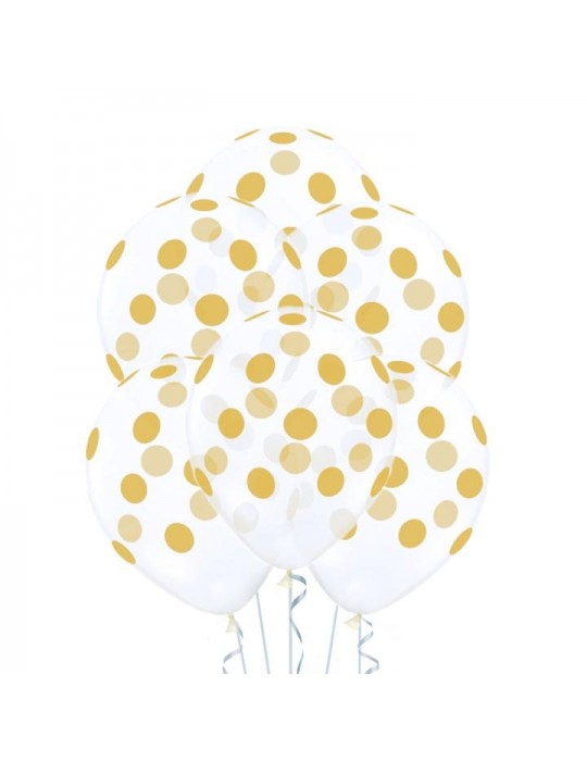 1Balony w złote kropki 6szt 400071 12 cali