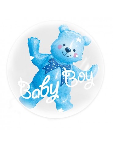 1Balon Miś Roczek Baby Boy 460233 balon w balonie dla chłopca 60x70cm