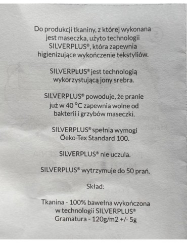 Maseczka ochronna bawełniana MAS32 wielokrotnego użytku 1szt.