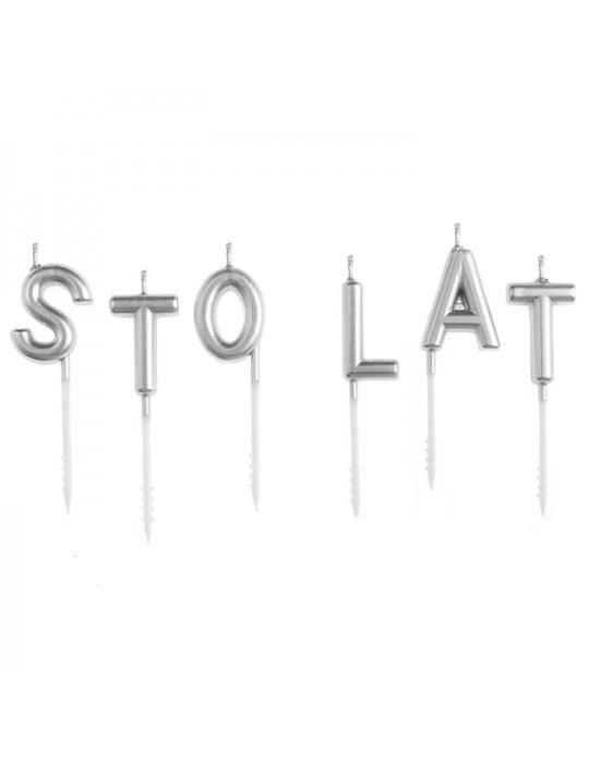 1Świeczki Sto lat srebrne 420094 urodzinowe