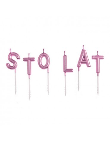 Świeczki Sto lat różowe 420296 urodzinowe rose gold 1op/6szt.