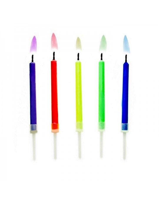 1Świeczki kolorowe płomienie 026417 zestaw urodzinowy 5 szt.