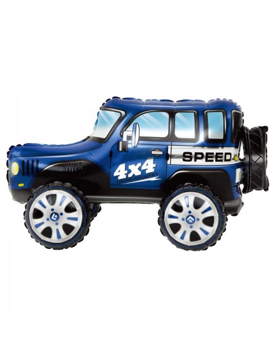 1Balon foliowy samochód niebieski 460378 niebieski terenowy wóz 35x65cm