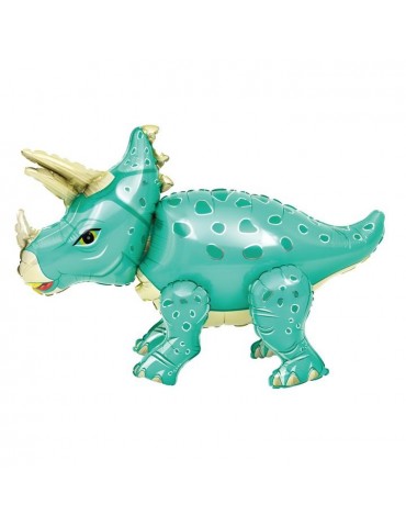 1Balon foliowy Triceratops 460366 dinozaur turkusowy 55x91cm