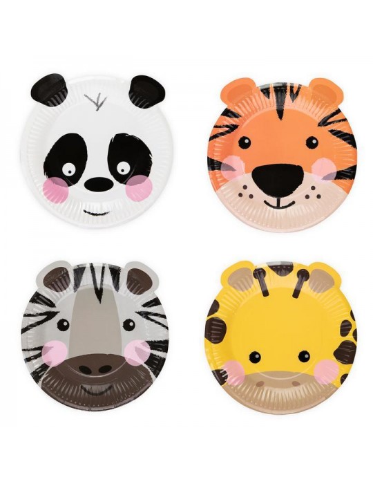 1Talerzyki zwierzątka 4 szt 512560 papierowe 18cm średnicy