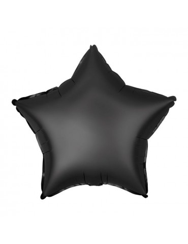 1Balon Gwiazdka czarna matowa 460458 foliowa 18 cali