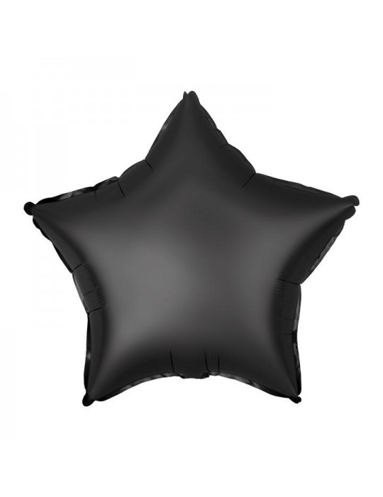 1Balon Gwiazdka czarna matowa 460458 foliowa 18 cali
