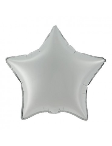 1Balon Gwiazdka srebrna matowa 460179 foliowa 18 cali