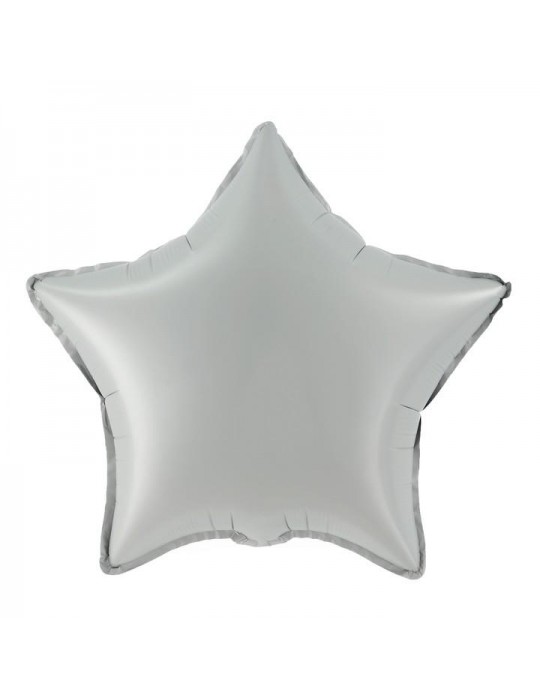 1Balon Gwiazdka srebrna matowa 460179 foliowa 18 cali