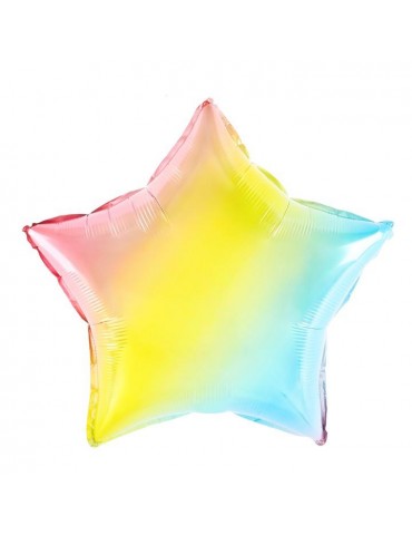 1Balon Gwiazdka kolorowa tęczowa 460007 foliowa 18 cali