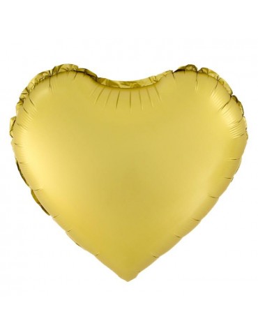 1Balon Serce złote matowe 460177 foliowe 18 cali