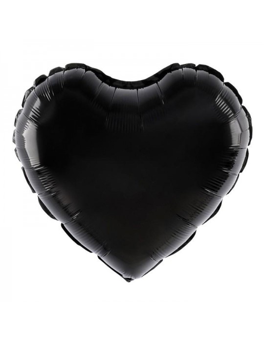 1Balon Serce czarne 460277 foliowe 18 cali