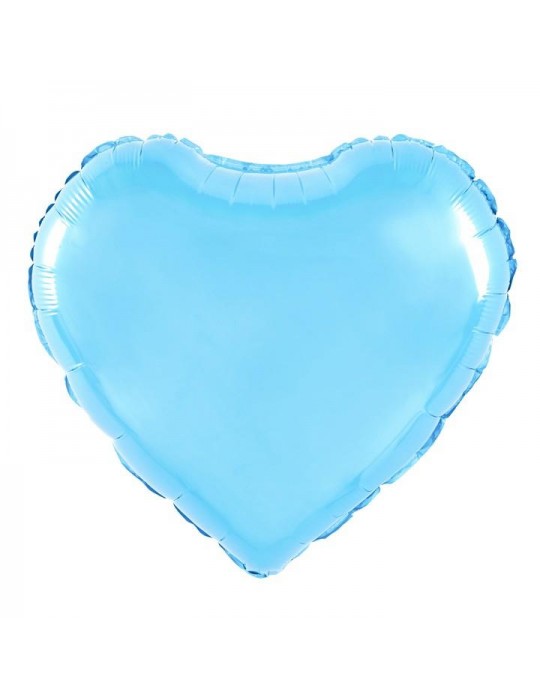 1Balon Serce niebieskie błękitne 460010 foliowe 18 cali