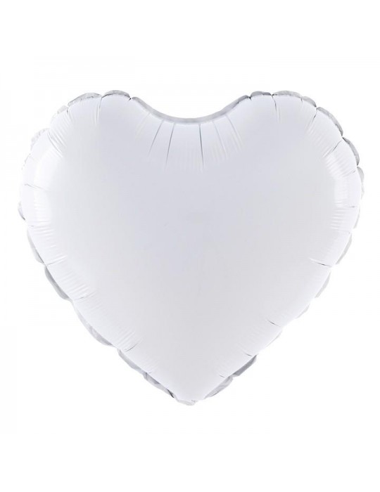 1Balon Serce białe 460011 foliowe 18 cali