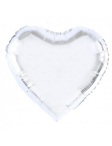 1Balon Serce srebrne 460044 foliowe 18 cali