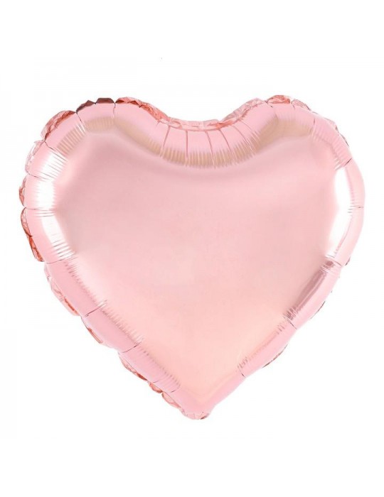 1Balon Serce różowe złoty róż 460012 foliowe rose gold 18 cali